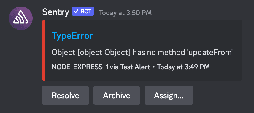 Discord issue alert